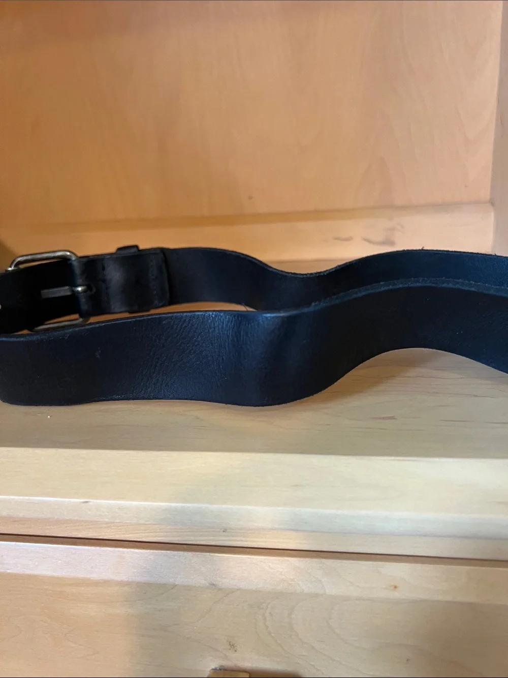 H&M Black Belt with Aged Metal Buckle